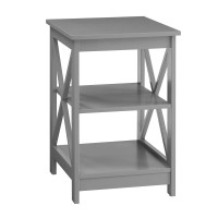 Convenience Concepts Oxford End Table With Shelves, Gray
