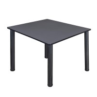 Regency Kee Square Breakroom Table, 48-Inch, Grey Top, Black Legs