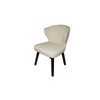 Ore International Concave Accent Chair Armless, 31, Cream