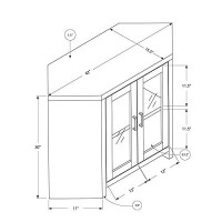 Monarch Specialties Cappuccino Corner With Glass Doors Tv Stand, 42, Brown