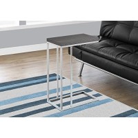 Monarch Specialties 3228, Chrome Accent Metal Base C Table, 18L X 10D X 25H, Gray