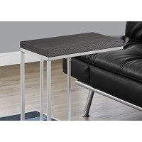 Monarch Specialties 3228, Chrome Accent Metal Base C Table, 18L X 10D X 25H, Gray