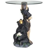 Ok Lighting Animal 24 H Glass Top Color Sculpture End Table-Bear