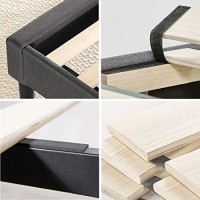 Zinus Shalini Upholstered Platform Bed Frame / Mattress Foundation / Wood Slat Support / No Box Spring Needed / Easy Assembly, Dark Grey, Full