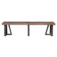 Alpine Furniture Prairie Bench 75 W X 14 D X 18 H Reclaimed Natural And Black Finish