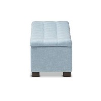 Baxton Studio Roanoke Modern And Contemporary Dark Grey Fabric Upholstered Grid-Tufting Storage Ottoman Bench