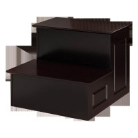 Pilaster Designs Contemporary Cherry Wood Decatur Large Bedroom Step Stool - 18 X 14 Inches