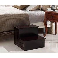 Pilaster Designs Contemporary Cherry Wood Decatur Large Bedroom Step Stool - 18 X 14 Inches