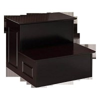 Pilaster Designs Contemporary Cherry Wood Decatur Large Bedroom Step Stool - 18 X 14 Inches