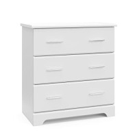 Storkcraft Brookside 3 Drawer Chest White Kids Bedroom Dresser With 3 Drawers, Wood And Composite Construction, Ideal For Nursery Toddlers Room Kids Room