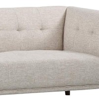Armen Living Hudson Sofa In Beige Linen And Walnut Wood Finish