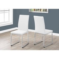 Monarch Specialties I Two Chairs, 28L X 28D X 38H, White/Chrome