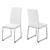 Monarch Specialties I Two Chairs, 28L X 28D X 38H, White/Chrome