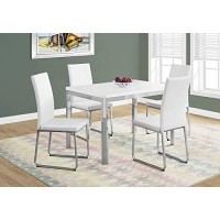 Monarch Specialties I Two Chairs, 28L X 28D X 38H, White/Chrome