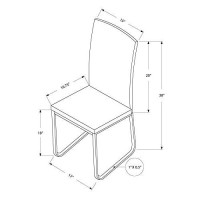 Monarch Specialties I Two Chairs, 28L X 28D X 38H, White/Chrome