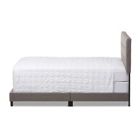 Baxton Studio Brookfield Tufted Queen Panel Bed In Gray