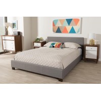 Baxton Studio Elizabeth Upholstered Full Platform Bed In Gray