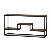 Baxton Studio Doreen Console Table In Antique Black And Weathered Oak