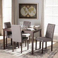 Baxton Studio Gardner Modern And Contemporary Upholstered Dining Set Grey