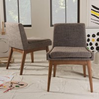 Baxton Studio Nexus Dining Side Chair In Gray And Brown (Set Of 2)