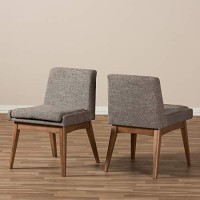 Baxton Studio Nexus Dining Side Chair In Gray And Brown (Set Of 2)