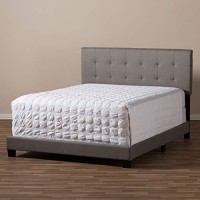 Baxton Studio Brookfield Tufted King Panel Bed In Beige