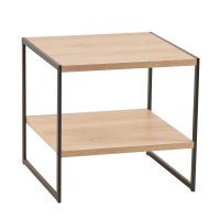 Closetmaid 1310 Tier Square Wood Side Table With Storage Shelf, Natural