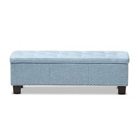 Baxton Studio Hannah Modern And Contemporary Upholstered Button-Tufting Storage Ottoman Bench Beige