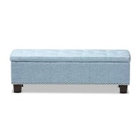 Baxton Studio Hannah Modern And Contemporary Upholstered Button-Tufting Storage Ottoman Bench Beige