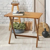 Presto Products Company American Trails Arizona Folding Table With Solid Red Oak,Warm Brown