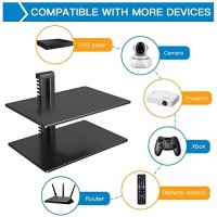 Perlesmith Floating Av Shelf Double Wall Mount Tv Shelf - Holds Up To 176Lbs - Dvd Dvr Component Shelf - Perfect For Xbox, Projector, Wifi Router, Game Console And Cable Box, Psdsk2