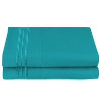 Nestl King Size Pillow Cases 2 Pc - Soft Pillow Cover - Lightweight Teal Pillowcase - Microfiber King Size Pillow Case - 20X40 Inches - Envelope Closure - Pillowcases King Set Of 2