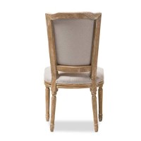 Baxton Studio Cadencia Dining Side Chair In Weathered Oak And Beige