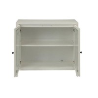 Acme Ceara Storage Wooden Console Table With 2 Glass Doors In White