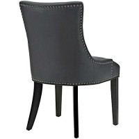 Modway Mo- Marquis Modern Faux Leather Upholstered With Nailhead Trim, Dining Chair, Black