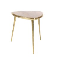 Deco 79 Aluminum Accent Table With White Marble Top, 20 X 20 X 21, Gold