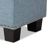 Baxton Studio Hannah Modern And Contemporary Light Blue Fabric Upholstered Button-Tufting Storage Ottoman Bench