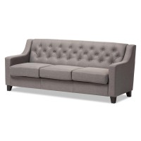 Baxton Studio Arcadia Upholstered Sofa In Gray