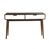 Acme Christa Rectangular 2-Drawer Wooden Console Table In Walnut And White