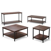 Simplihome Skyler Solid Mango Wood And Metal 22 Inch Wide Square End Table Industrial End Side Table In Dark Cognac Brown With Storage, 1 Shelf, For The Living Room And Bedroom