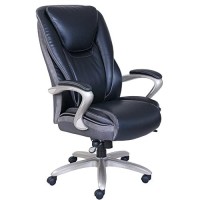Sertaa Smart Layersa Hensley Big & Tall Ergonomic Bonded Leather High-Back Chair, Blacksilver