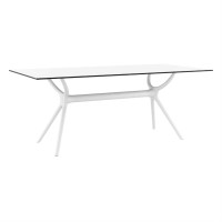 Compamia Air 71 Patio Dining Table In White, Commercial Grade