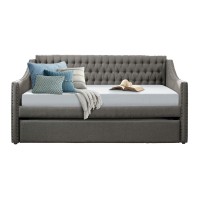 Homelegance Tulney Fabric Upholstered Daybed With Trundle, Twin, Dark Gray