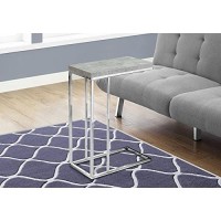 Monarch Specialties I 3007, Accent Table, Chrome Metal, Grey Cement