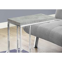 Monarch Specialties I 3007, Accent Table, Chrome Metal, Grey Cement