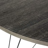Safavieh Home Collection Marino Mid-Century Modern Dark Grey Hairpin Leg Round Dining Table
