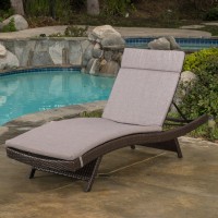 Christopher Knight Home Salem Outdoor Wicker Adjustable Chaise Lounge With Cushions, Multibrown And Charcoal