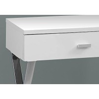 Monarch Specialties Chrome Metal Night Stand Accent Table, 2200 X 1200 X 1800, Glossy White