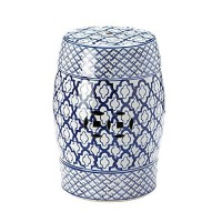 Koehler 10017922 Accent Plus Blue And White Ceramic Decorative Stool