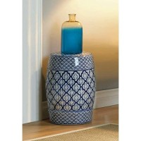 Koehler 10017922 Accent Plus Blue And White Ceramic Decorative Stool